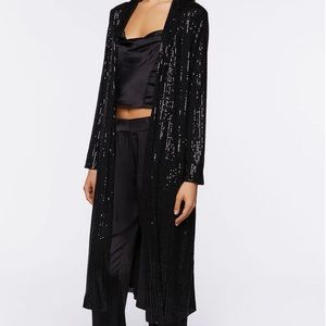 Forever 21 Sequin Open-Front Kimono